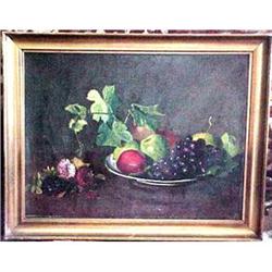 Victorian still life painting of fruit & #2045653