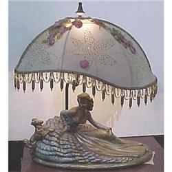 Tabletop figural lamp & custom shade #2045658