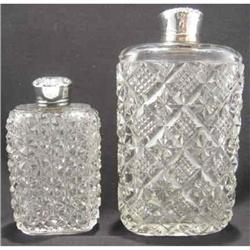 Unger Bros. Pair of Crystal & Sterling Flasks #2045703