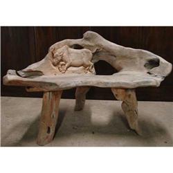 ANTIQUE ART ARCHITECTURAL BUFFALO BENCH #2045739