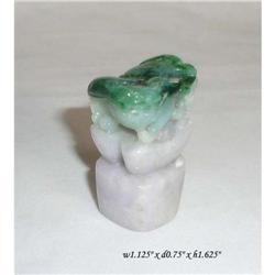 Chinese Green White Jade Ru-Yi Fu-Dog Seal #2045753