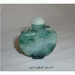 Chinese Spinach Green White Jade Snuff Bottle #2045757