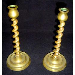 Pair of Antique English Brass Candle Sticks #2045808