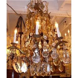 Antique French Bronze and Crystal Chandelier #2055898