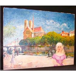 Vintage City Scene Czechoslovakia Oil Painting #2056025