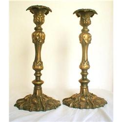 ART NOUVEAU DORE BRONZE CANDLESTICKS 12 #2056065