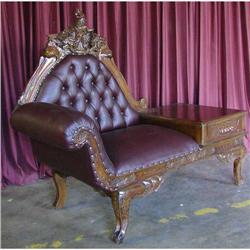 LEATHER VICTORIAN STYLE PHONE SOFA SETTEE #2056262