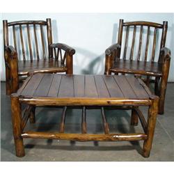 PRIMITIVE BRANCH TWIG LOG FURNITURE TABLE & #2056272