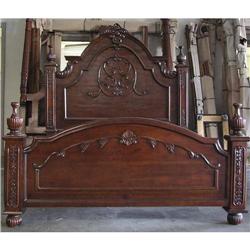 ORNATE WALNUT VICTORIAN ESTATE STYLE QUEEN BED #2056276