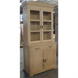 PRIMITIVE BUTTERCREAM PAINT BOOKCASE CUPBOARD #2056291