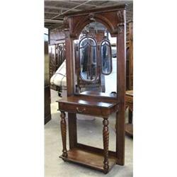 VICTORIAN STYLE BARLEY TWIST MIRROR HALL TREE #2056293