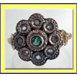 GEORGIAN SILVER & GOLD RING W OLD DIAMONDS & #2056315