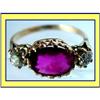 Image 1 : ANTIQUE NATURAL RUBY DIAMOND RING 18K GOLD #2056372