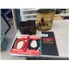 Image 1 : Northern Electric Radio, New Old Stock Childs Horse SHoe Game, & Metal Cowboy Garbage Pail