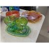 Image 1 : Carnival Glass Cream & Sugar , & Bowls