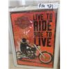 Image 2 : 2 Metal Modern Motorcycle Signs 1) Harley Davidson, 1) Indian, Both are 12" x 16"