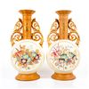 Pair of Vintage Victoria Carlsbad Floral Vases