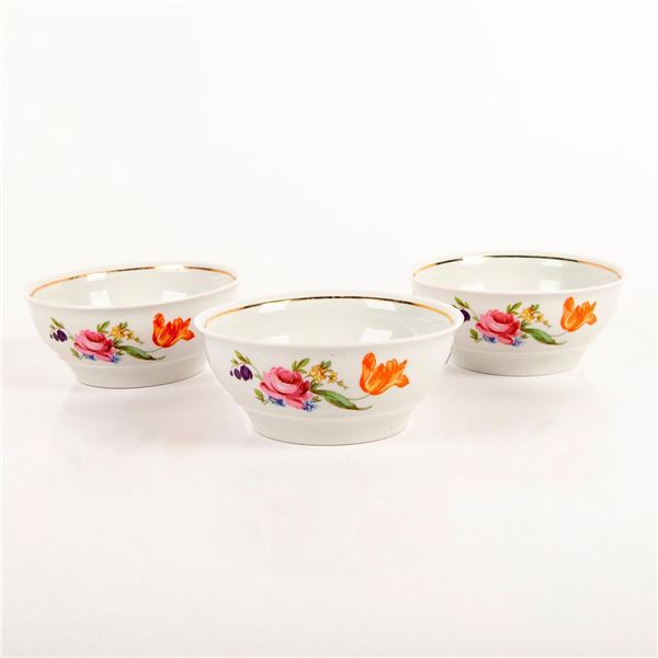 3pc Jlmenau Graf Von Henneberg Porcelain Bowls