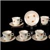 Image 2 : 16pc Colditz Pottery, Ceramic Floral Cup and Saucer Sets