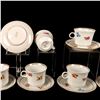 Image 4 : 16pc Colditz Pottery, Ceramic Floral Cup and Saucer Sets