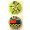 Image 1 : A SMALL CARD OF DIV 3 HAND PAINTED CASEIN BROOKS BUTTONS