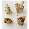 Image 2 : A SMALL CARD OF CARVED NETSUKE FIGURES.