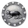 Image 1 : A DIVISION THREE ENAMELED FRENCH WHITE ANIMAL BUTTON