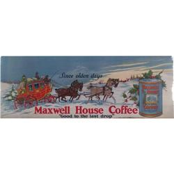 Maxwell House Cardboard sign Winter scene 16" x 44"