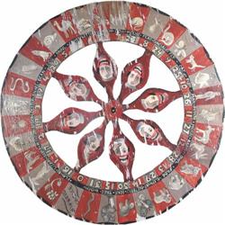 Hand Painted Folk Art wheel of fortune 42" Diameter