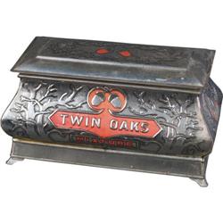 Twin Oaks  Coffin Shaped Tobacco Tin