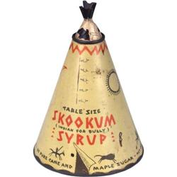 "Skookum"  Tee-Pee Shaped Syrup Can w/Top