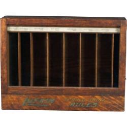 Lufkin rulers small wood display in oak 12" x 16" x 4"