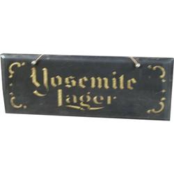 Early Yosemite Beer Reverse Glass Beveled Sign