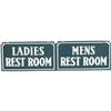 Pair of Porcelain Rest Room signs Ladies & Mens