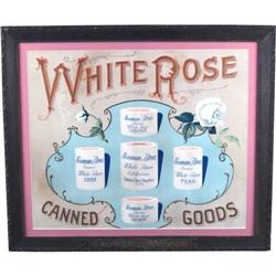 White Rose Canned goods framed paper ad 23" x 27"