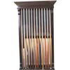 Image 1 : Oak Pool cue rack with 10 cues