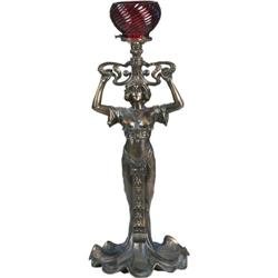 Art Nouveau Style Cigar Lighter Newel Post Gas Lamp