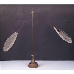 Wind-up Table Fly Fan w/Cast-Iron Base