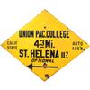 Image 1 : Diamond Shaped AAA Highway Mileage Sign 24"x29"