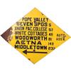 Image 1 : Diamond Shaped AAA Highway Mileage Sign 24"x29"