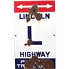 Image 1 : Lincoln Highway Porcelain Directional Sign