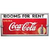 Image 1 : Large outdoor Coca-Cola Tin Sign "Rooms for Rent"
