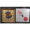 Image 1 : Lot of 2 Adv Clocks:  Early Coca-Cola & Dad's Root Beer