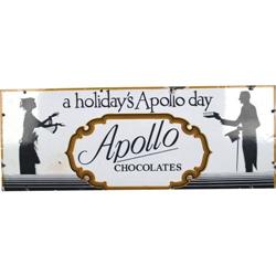 Apollo Chocolate Porcelain Sign Excellent Condition 12"