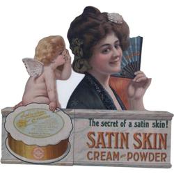Satin Skin cream Powder cardboard Die Cut  c.1911