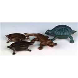 Group of 4 Figural Metal Match Holders