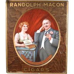Randolph Macon Cigars self Framed tin sign 20 ½" x 24"