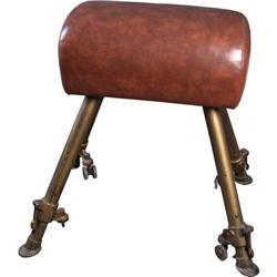 Antique Gym Equipment  Side Horse w/ Brown Leather