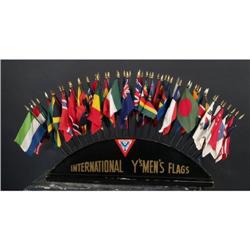 International Y's men's club flag display with flags