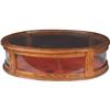 Image 1 : Small Oval Oak & Glass Showcase  17 x 24 x 7 tall